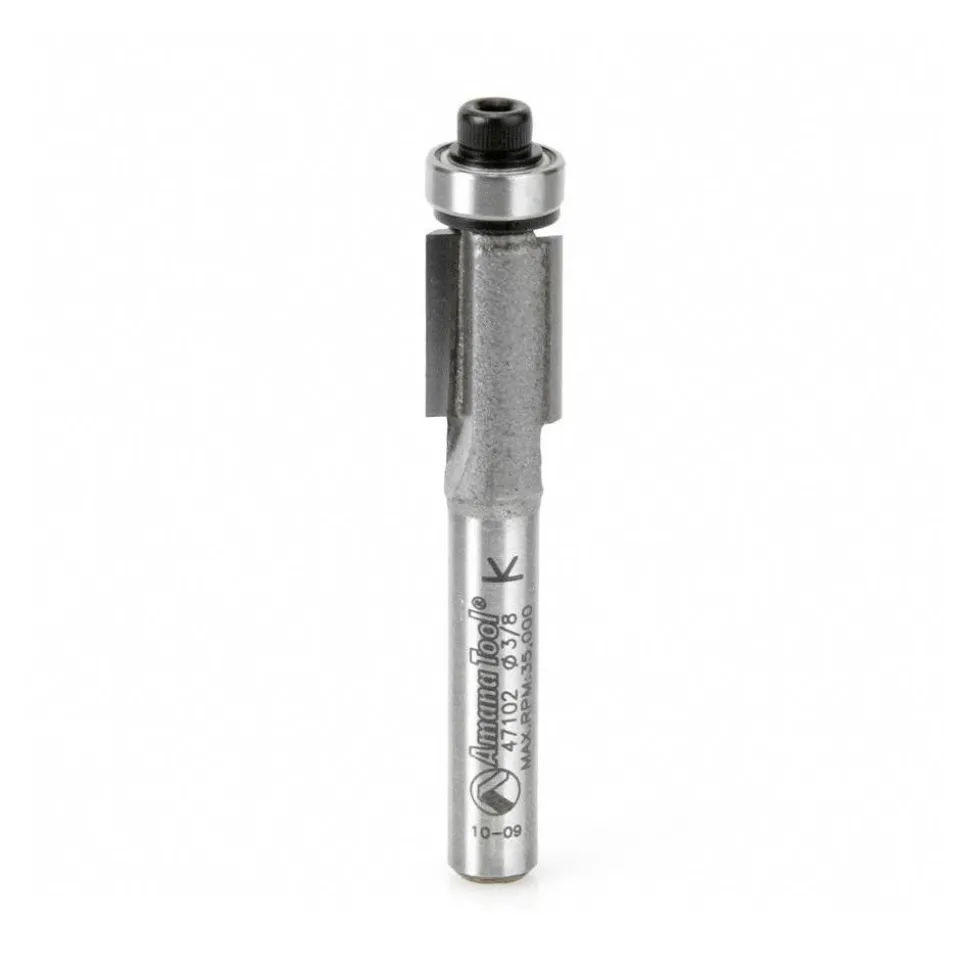 3/8" Dia, 1/2" LOC, 2 Flute Carbide-Tipped Edge Profile Flush Trim Router Bit