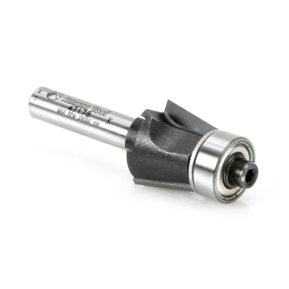 5/8" Dia, 1/2" LOC, 2 Flute Carbide-Tipped Edge Profile Bevel Trim Router Bit