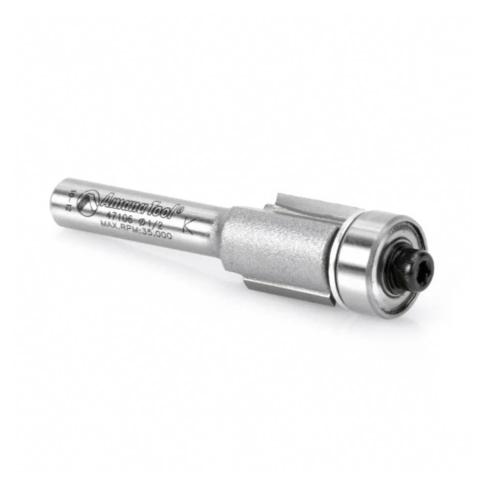 1/2" Dia, 1/2" LOC, 2 Flute Carbide-Tipped Edge Profile Flush Trim Router Bit