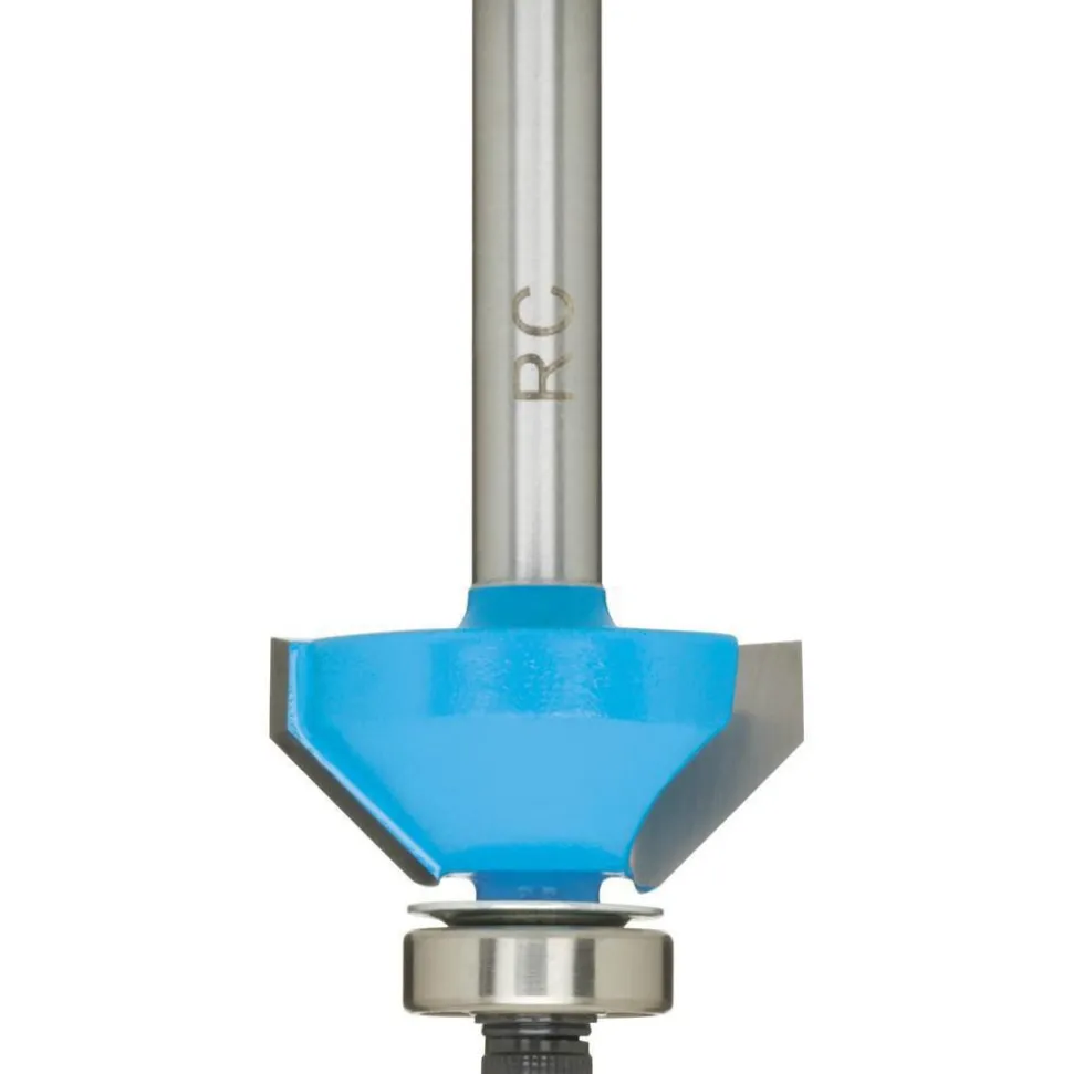 1" Dia, 7/16" LOC, 2 Flute Carbide-Tipped Edge Profile Chamfer Router Bit