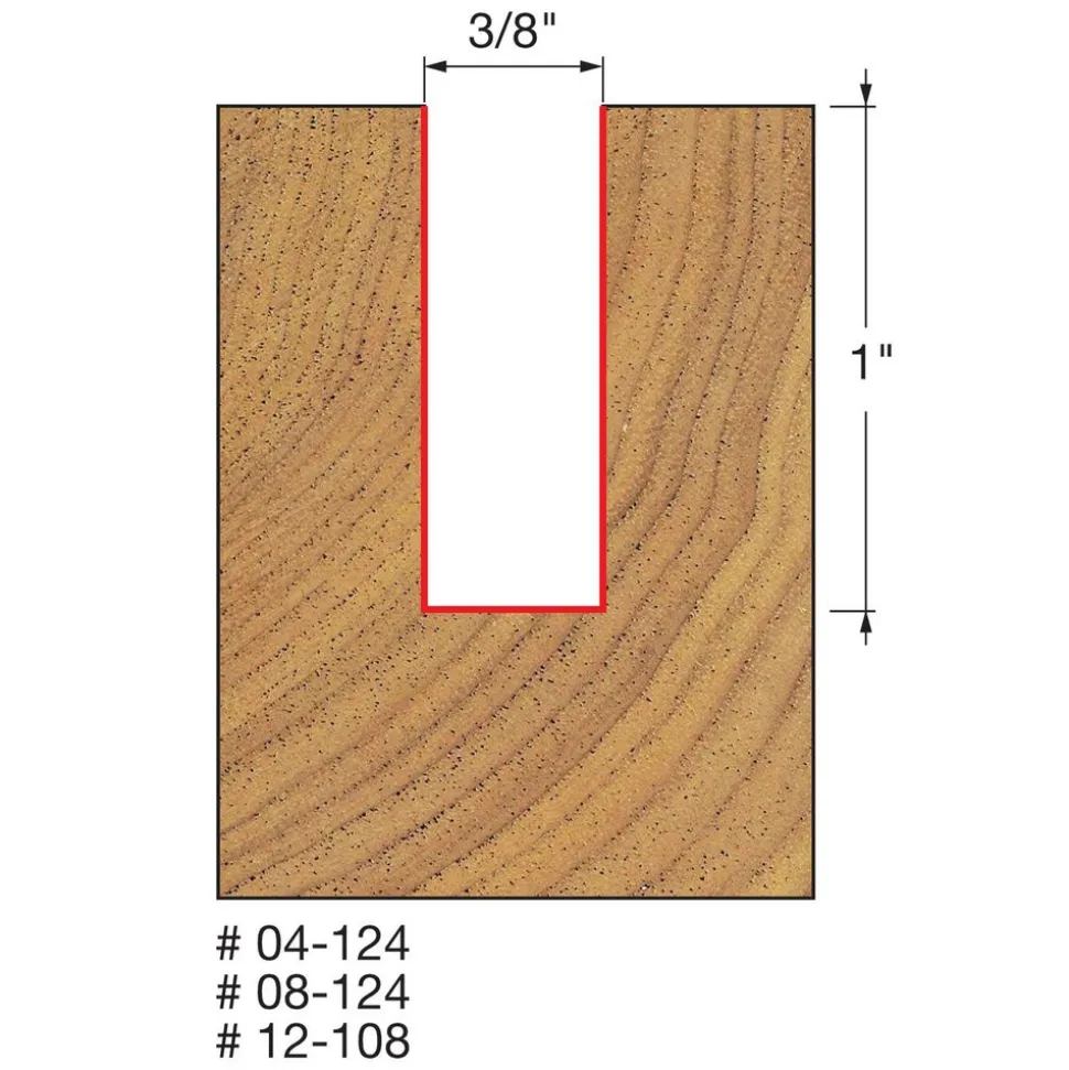 3/8" Dia, 1" LOC, 2 Flute Double Edge Router Bit