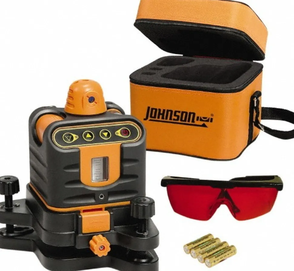 800' (Exterior) Measuring Range, 1/4" at 100' Accuracy, Manual-Leveling Rotary Laser