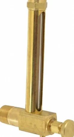 4-1/4 Inch Long Sight, 1/2 Inch Thread Size, Buna-N Seal Short Elbow With Drain, Vented Oil-Level Indicators and Gauge