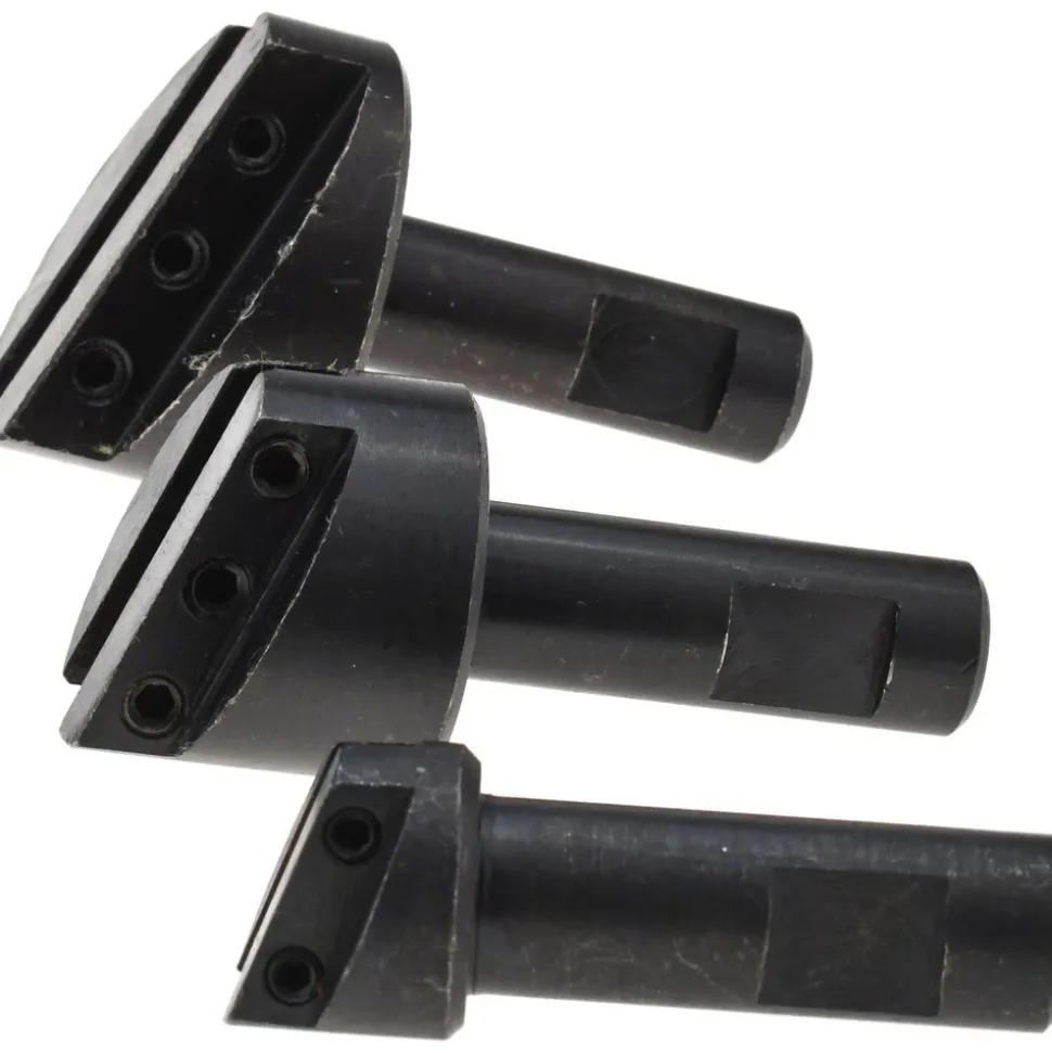 3 Piece, 1/2" Shank Dia, 3/4" to 1-1/2" Max Head Dia, Straight Shank, Fly Cutter Set
