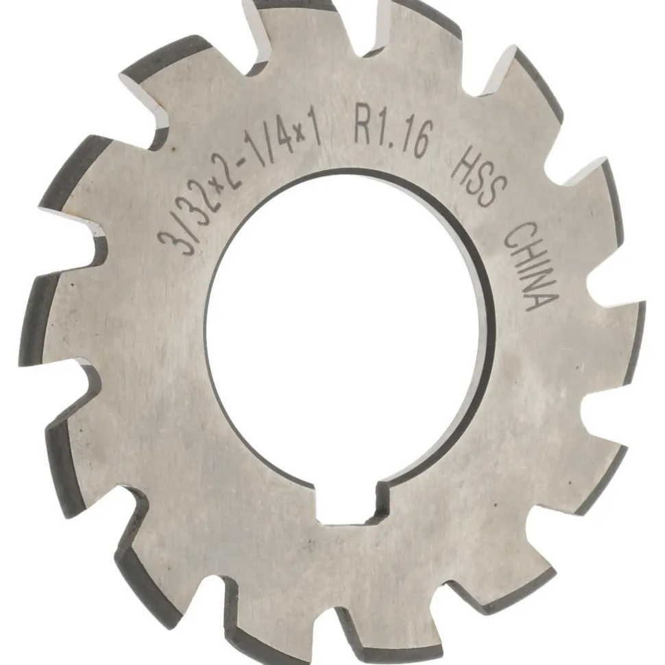 3/64" Radius, 2-1/4" Dia, 12 Teeth, Arbor Connection, High Speed Steel Convex Radius Cutter