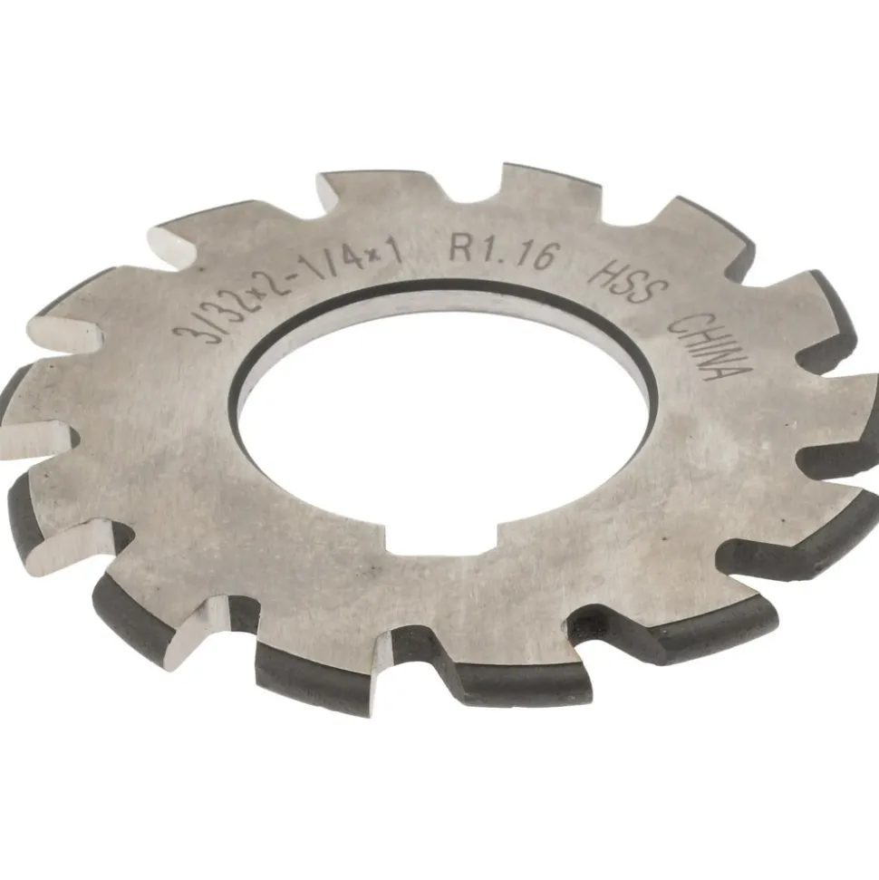 3/64" Radius, 2-1/4" Dia, 12 Teeth, Arbor Connection, High Speed Steel Convex Radius Cutter