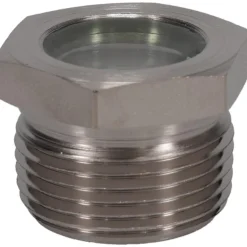 15/16" Sight Dia, 1" Thread, 1.06" OAL, High Pressure Fused Pipe Thread, Open View Sight Glass & Flow Sight