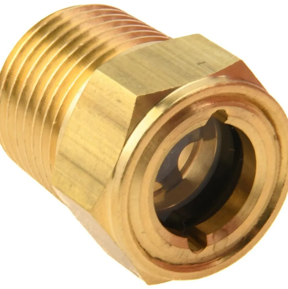 1" Sight Dia, 1/2" Thread, 1-3/32" OAL, Viewport Sight Glass & Flow Sight