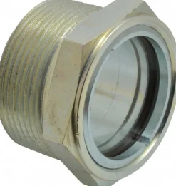2" Sight Dia, 1-1/2" Thread, 1-11/32" OAL, Viewport Sight Glass & Flow Sight