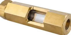 3/8" Thread, 4-1/4" OAL, Inline Sight Glass & Flow Sight