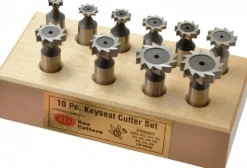 3/8 to 1" Cutting Dia, Straight Tooth Configuration, Woodruff & Keyseat Cutter Set