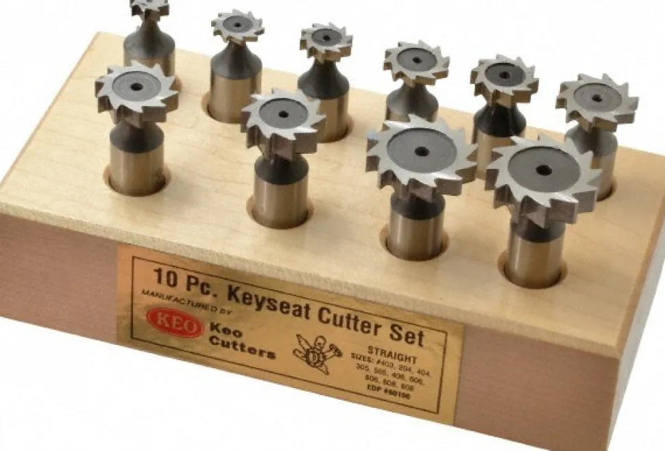 3/8 to 1" Cutting Dia, Straight Tooth Configuration, Woodruff & Keyseat Cutter Set
