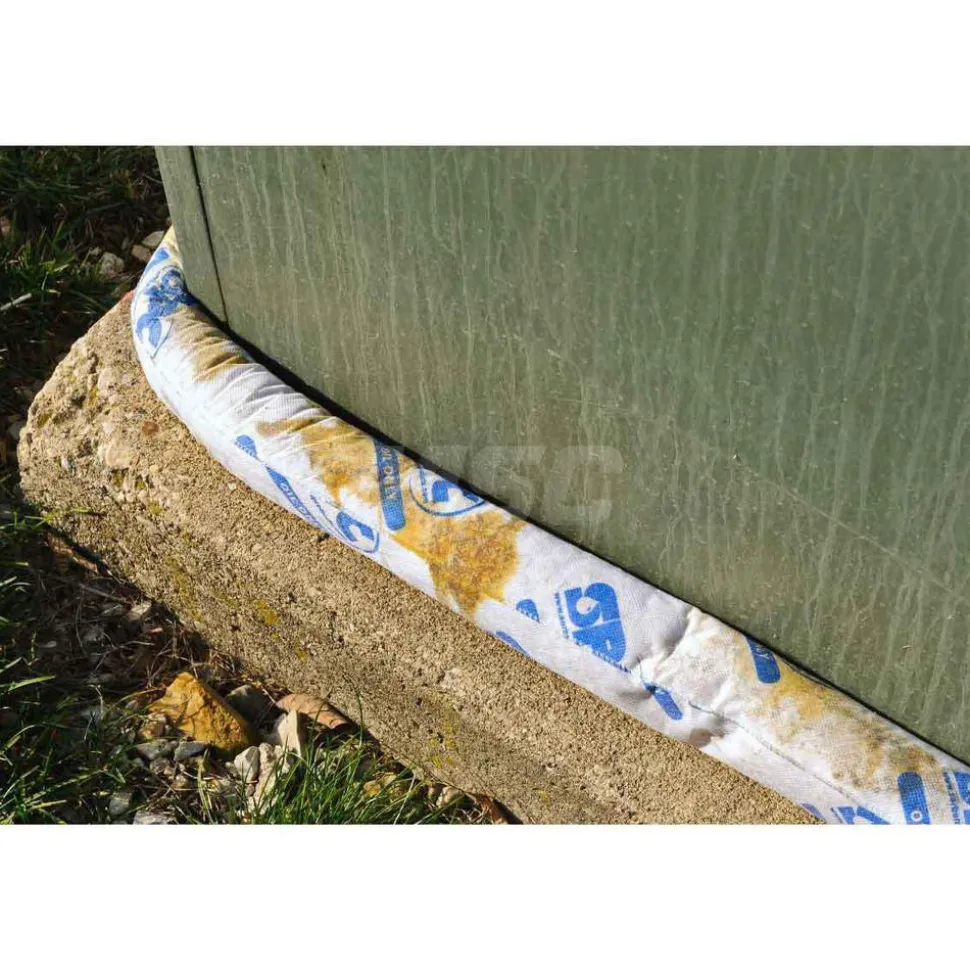 Absorbent Sock: For Universal Use, 3" Dia, 3-1/2' Long, 84 gal, Cellulose, White