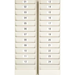 Adjustable Badge and Time Card Rack: 24 Pockets, 14-1/4