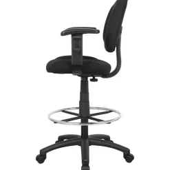 Adjustable Drafting Chair with Adjustable Arms and Removable Foot Rest: 25-1/2 to 30-1/2" Seat Height, 17 x 18-1/2" Seat
