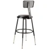 Adjustable Height Stool: Vinyl, 14" Seat Width, 14" Seat Depth, Black