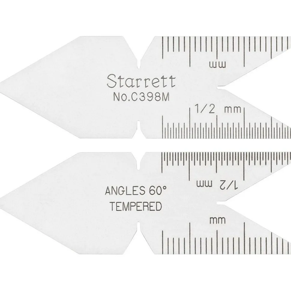 60° Angle, Satin Chrome Coated Steel Center Gage
