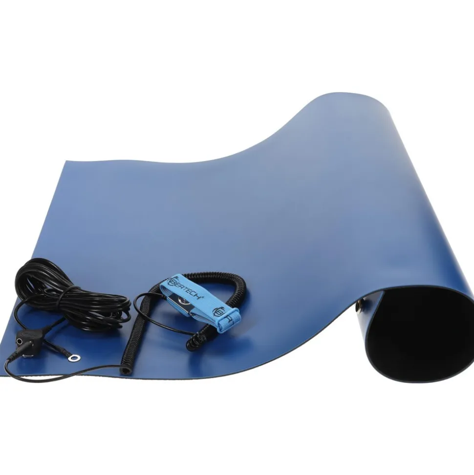 Anti-Static Table Mat: Static Dissipative, Rubber, 5' Long x 2' Wide