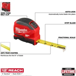 25' Auto-Lock Tape Measure