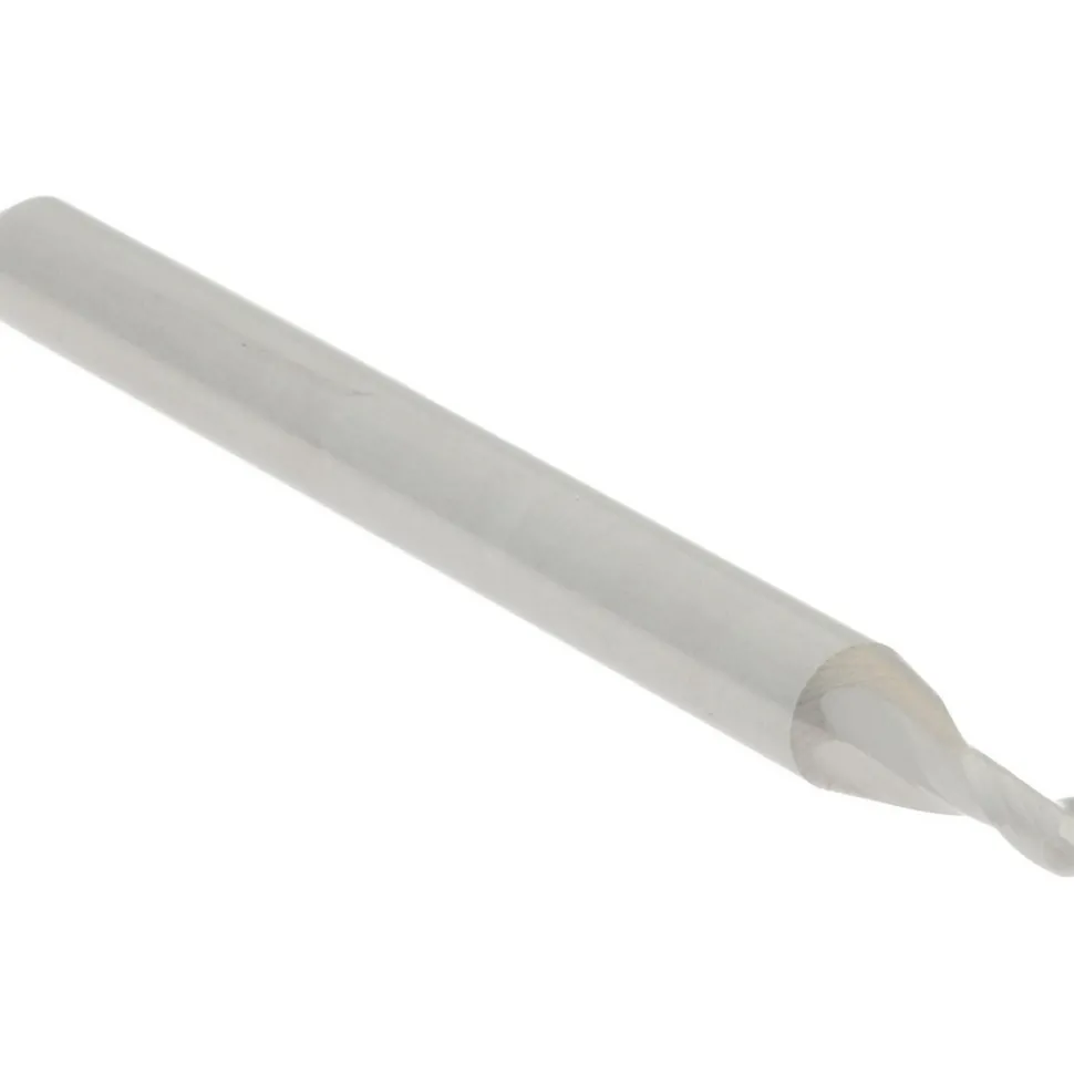 Ball End Mill: 1/16" Dia, 1/8" LOC, 2 Flute, Solid Carbide