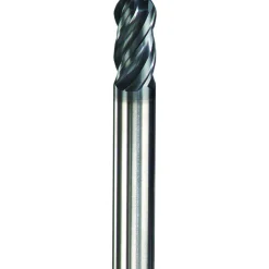 Ball End Mill: 1/8" Dia, 3/8" LOC, 4 Flute, Solid Carbide