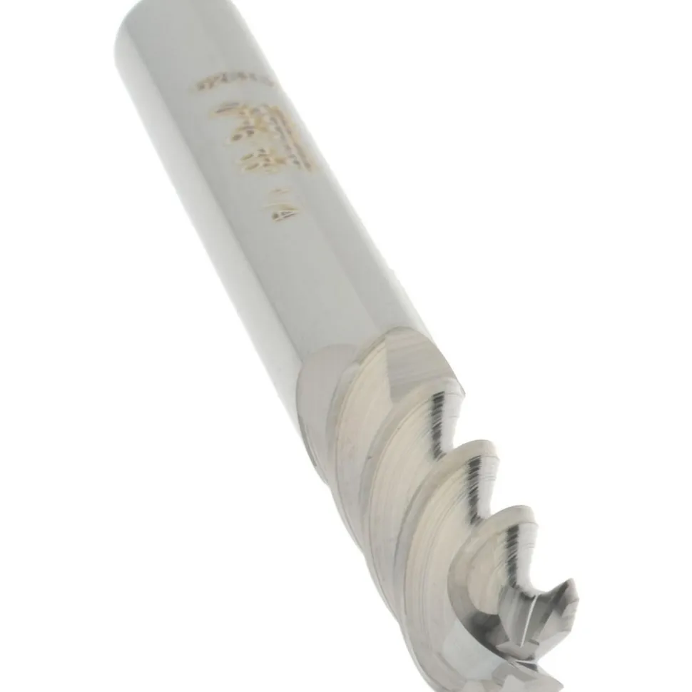 Ball End Mill: 1/4" Dia, 3/4" LOC, 4 Flute, Solid Carbide
