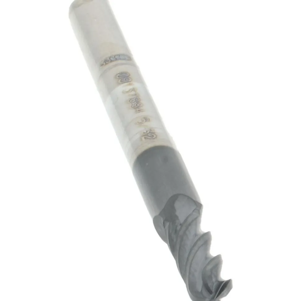Ball End Mill: 5/32" Dia, 3/8" LOC, 4 Flute, Solid Carbide