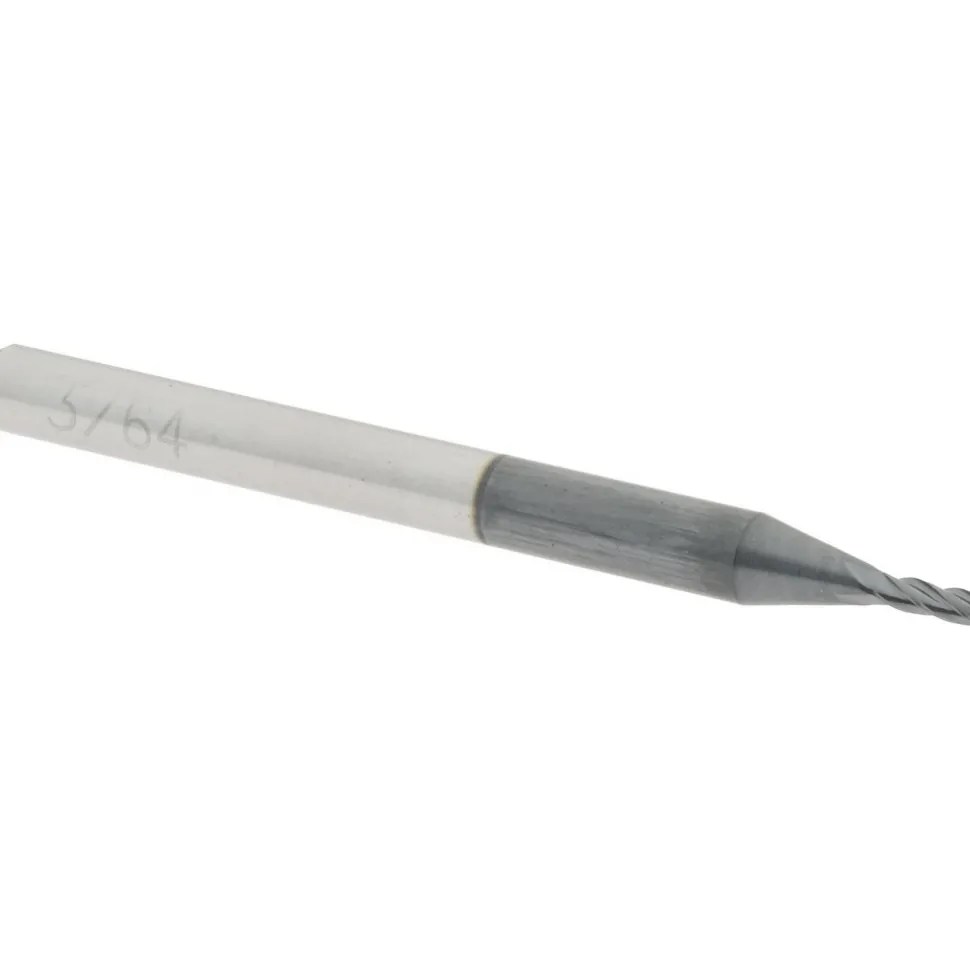 Ball End Mill: 3/64" Dia, 9/64" LOC, 4 Flute, Solid Carbide