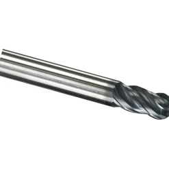 Ball End Mill: 1/4" Dia, 1/2" LOC, 4 Flute, Solid Carbide