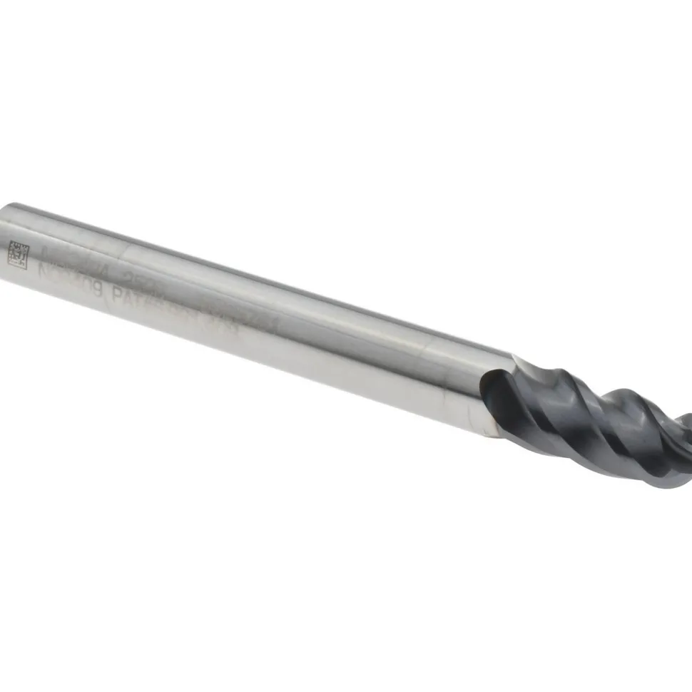 Ball End Mill: 1/4" Dia, 1/2" LOC, 4 Flute, Solid Carbide