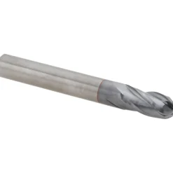 Ball End Mill: 1/4" Dia, 1/2" LOC, 4 Flute, Solid Carbide