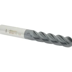 Ball End Mill: 1/2" Dia, 2" LOC, 4 Flute, Solid Carbide
