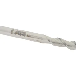 Ball End Mill: 1/4" Dia, 3/4" LOC, 2 Flute, Solid Carbide