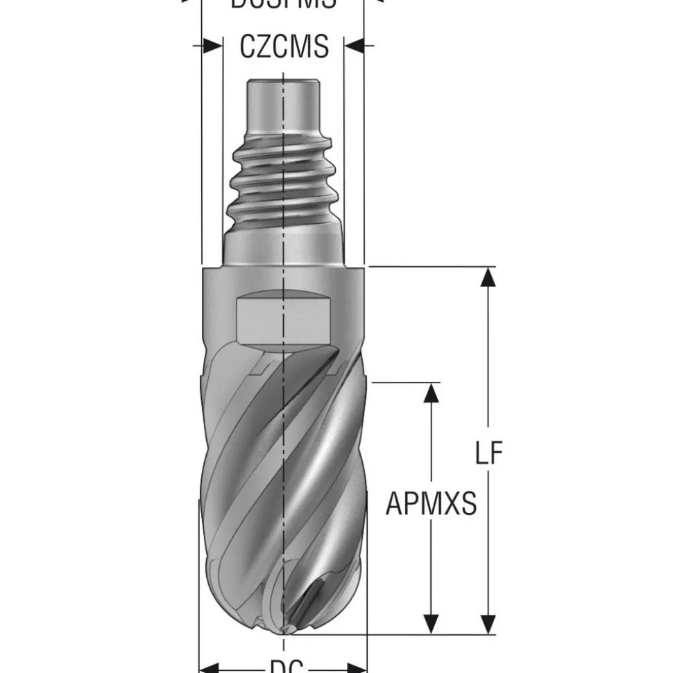 Ball End Mill Heads; Mill Dia (Inch): 3/8; Mill Dia (Decimal Inch): 0.3750; Number of Flutes: 6; Length of Cut (Inch): 3/8; Connection Type: E10; Overall Length (Decimal Inch): 1.2680; Material: Solid Carbide; Finish/Coating: HXT; Cutting Direction: Right Hand; Flute Direction: Right Hand