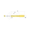 Ball End Mill Heads: Mill Diameter (mm): 20.00; Mill Diameter (Decimal Inch): 0.7874; Length of Cut (mm): 15.00