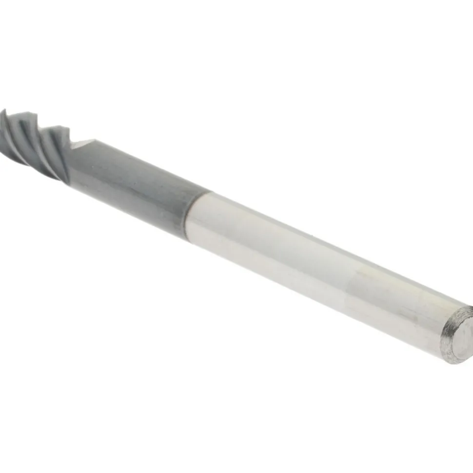 Ball End Mill: 1/8" Dia, 1/4" LOC, 4 Flute, Solid Carbide