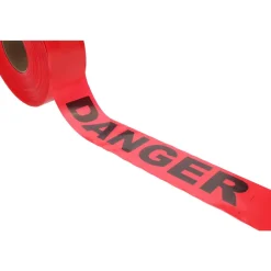 Barricade Tape: Black & Red, Message:" Danger", 3.0000" Width, 1000.00' Length