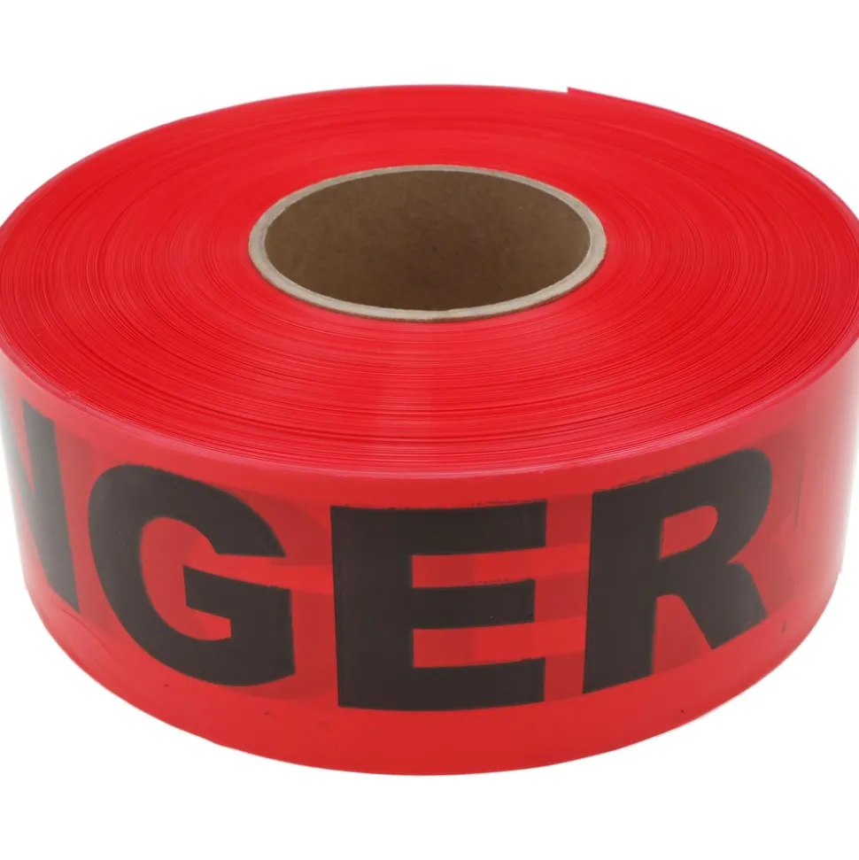 Barricade Tape: Black & Red, Message:" Danger", 3.0000" Width, 1000.00' Length