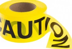 Barricade Tape: Yellow, Message:" Caution Caution", 3.0000" Width, 1000.00' Length