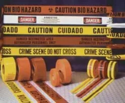 Barricade Tape: Yellow, Message:" CAUTION", 3" Width, 1000' Length