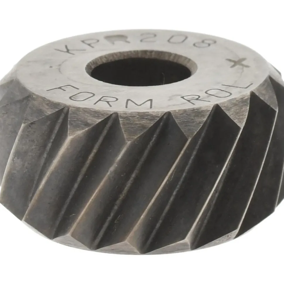 Beveled Face Knurl Wheel: 3/4" Dia, 90 ° Tooth Angle, 8 TPI, Diagonal, Cobalt