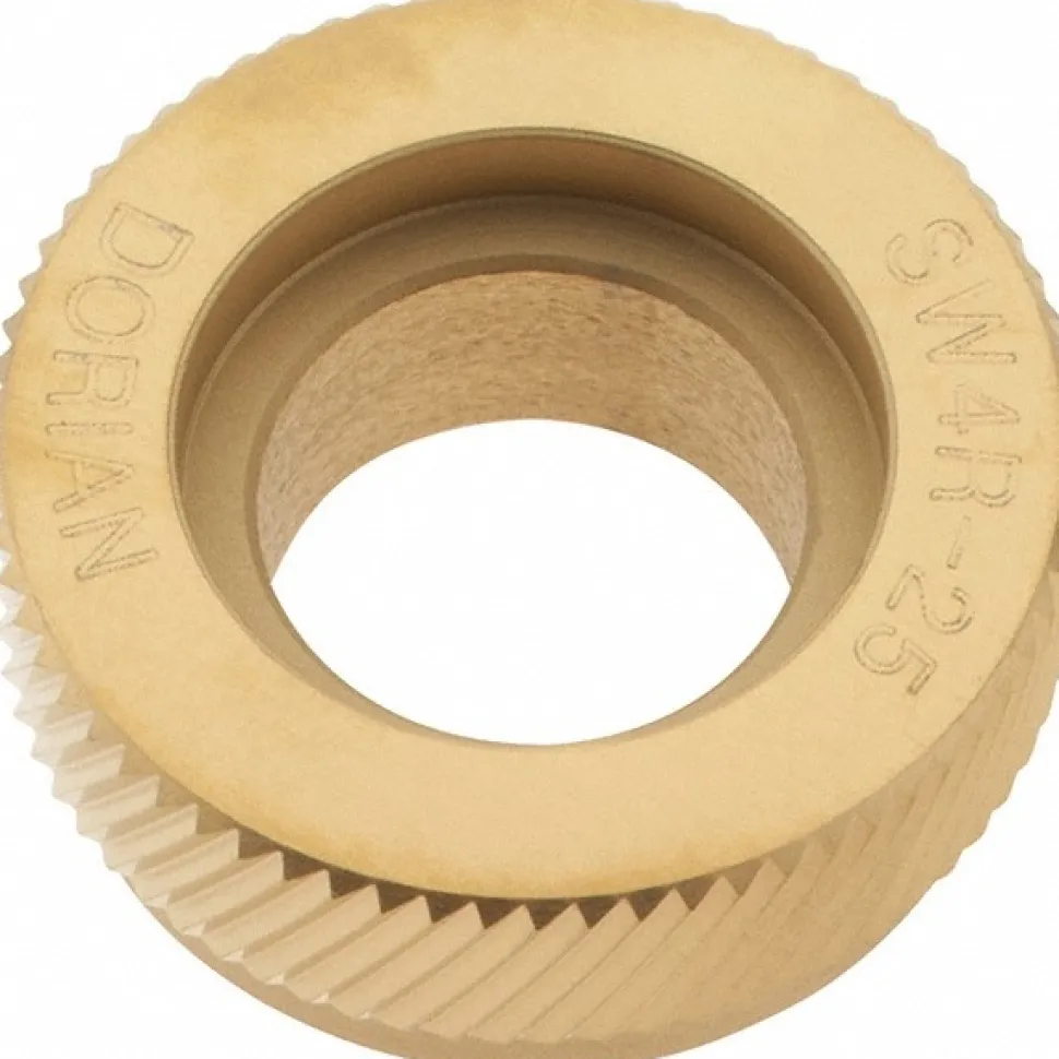 Beveled Face Knurl Wheel: 1" Dia, 90 ° Tooth Angle, 25 TPI, Diagonal, High Speed Steel