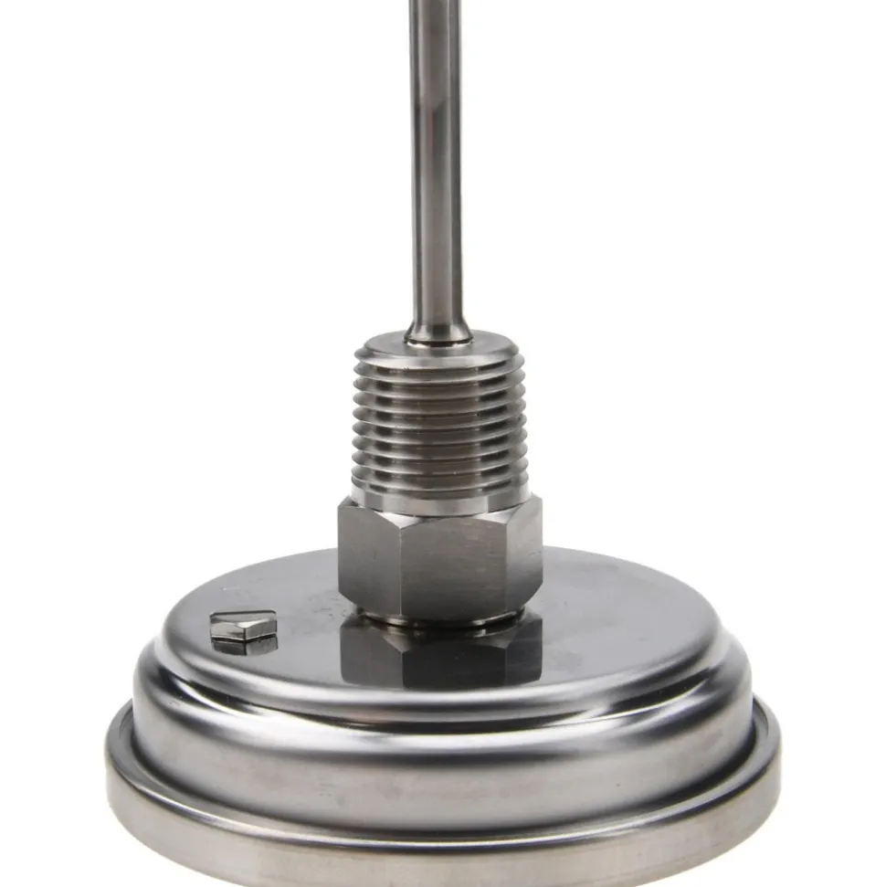 Bimetal Dial Thermometer: 0 to 140 ° F, 2-1/2" Stem Length
