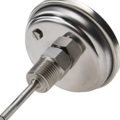 Bimetal Dial Thermometer: 0 to 140 ° F, 2-1/2" Stem Length