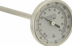 Bimetal Dial Thermometer: 0 to 200 ° F, 4" Stem Length