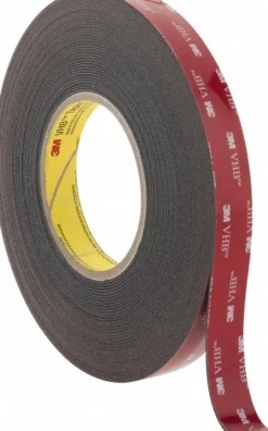 Black Double-Sided Acrylic Foam Tape: 3/4" Wide, 15 yd Long, 45 mil Thick, Acrylic Adhesive