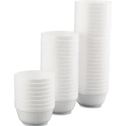 Bowls: 12 oz, Foam, White, Solid