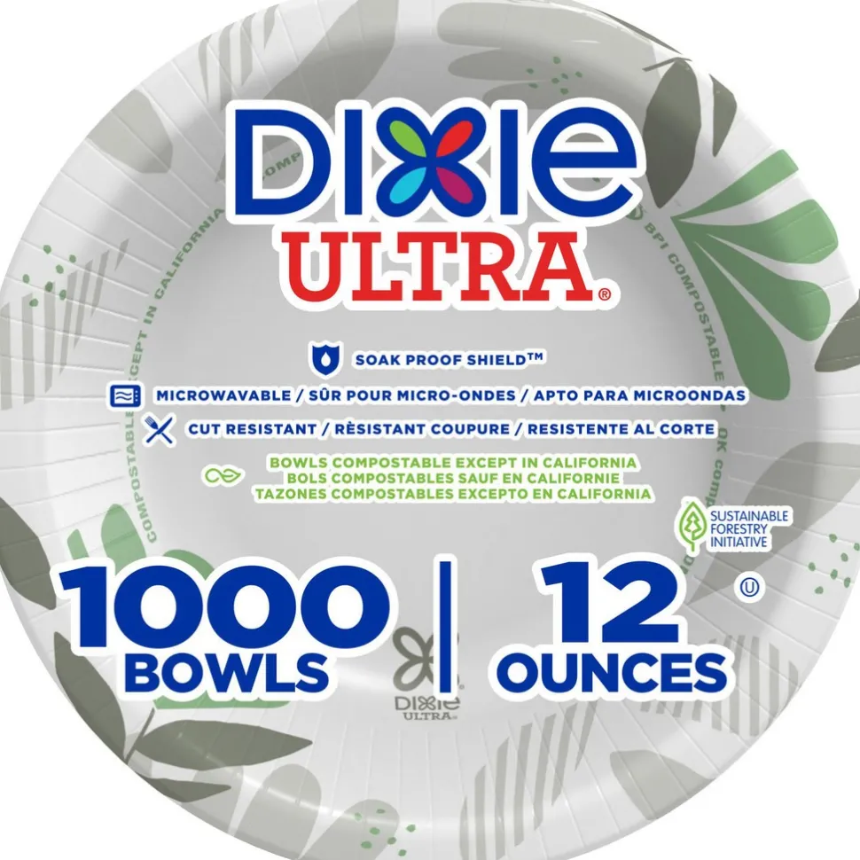 Bowls: 12 oz, Paper, Burgundy & Green