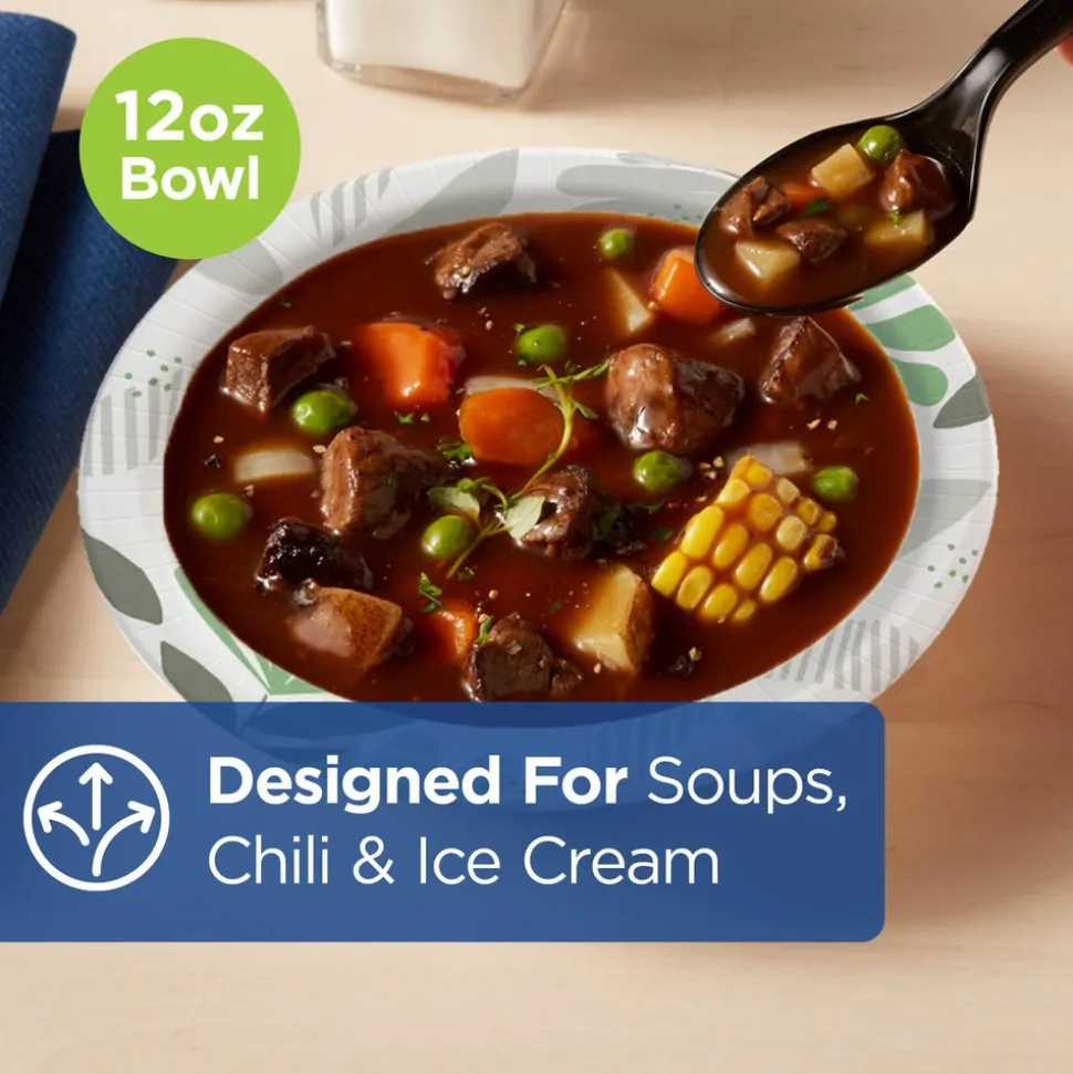 Bowls: 12 oz, Paper, Burgundy & Green