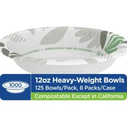 Bowls: 12 oz, Paper, Burgundy & Green